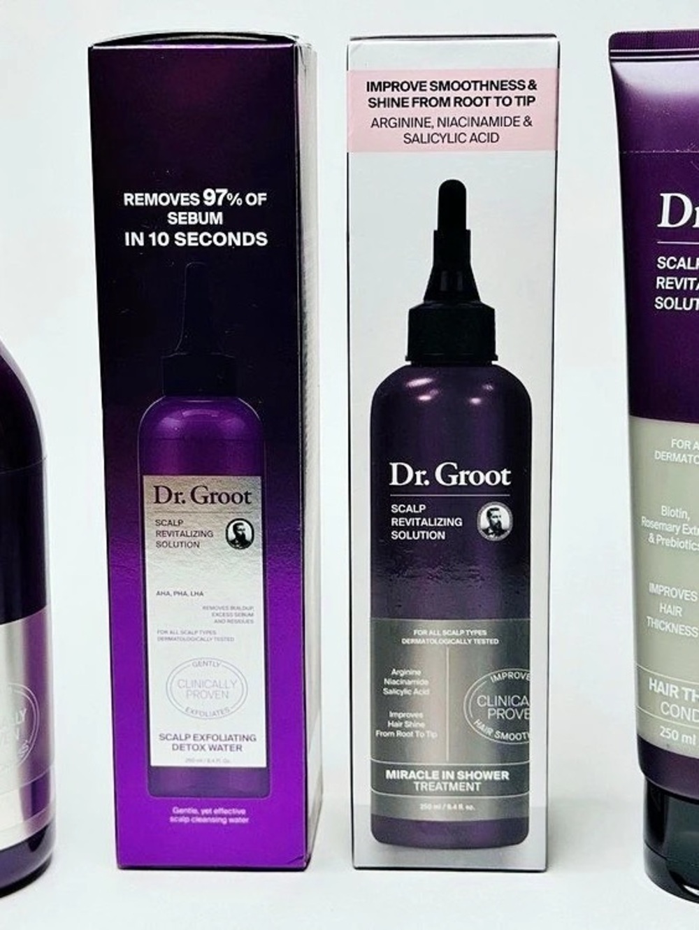 Dr. Groot Scalp Revitalizing Solution Hair Care Set Purple NWT. 4 Pieces